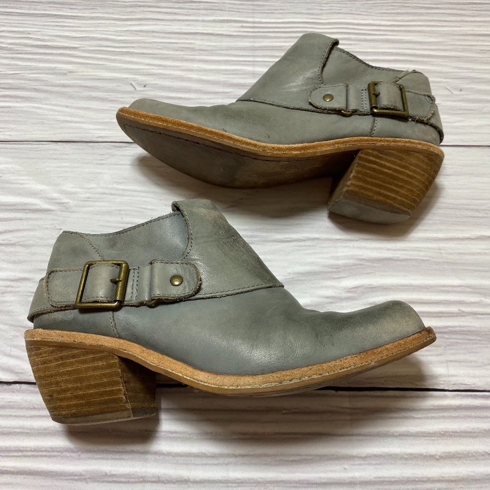 Anthropologie Latigo Grey Leather Prana Booties